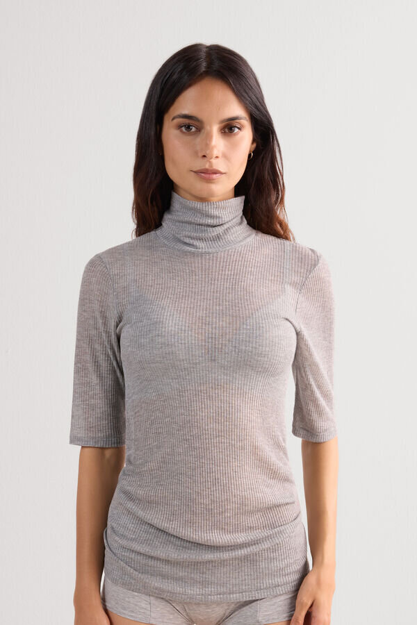 Top con collo alto in Ultranatural con cashmere Top con collo alto in Ultranatural con cashmere