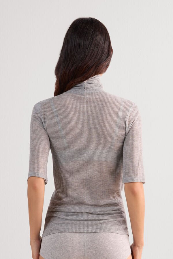 Top con collo alto in Ultranatural con cashmere Top con collo alto in Ultranatural con cashmere
