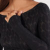 Top con scollo a barchetta in maglia a trecce ultraleggera con cashmere
