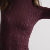 Top con scollo a barchetta in maglia a trecce ultraleggera con cashmere