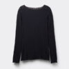 Top con scollo a barchetta in maglia a trecce ultraleggera con cashmere