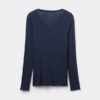 Top con scollo a V in modal ultraleggero con cashmere Top con scollo a V in modal ultraleggero con cashmere