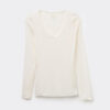 Top con scollo a V in modal ultraleggero con cashmere Top con scollo a V in modal ultraleggero con cashmere