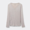 Top con scollo a V in modal ultraleggero con cashmere