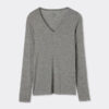 Top con scollo a V in modal ultraleggero con cashmere