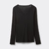 Top con scollo a V in modal ultraleggero con cashmere