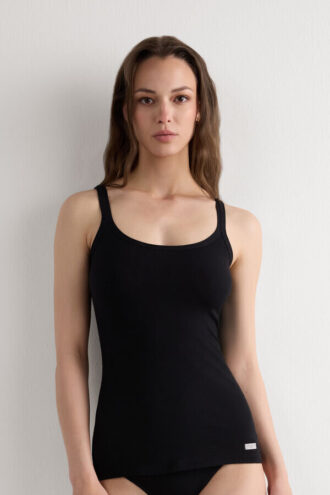 Top con spalline sottili in cotone