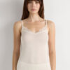 Top in misto cashmere ultraleggero con pizzo