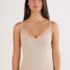 Top in misto cashmere ultraleggero modal con pizzo