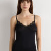 Top in misto cashmere ultraleggero modal con pizzo