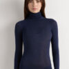Top ultraleggero con collo alto in modal e cashmere Top ultraleggero con collo alto in modal e cashmere