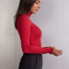 Top ultraleggero con collo alto in modal e cashmere