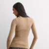 Top ultraleggero con collo alto in modal e cashmere