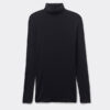 Top ultraleggero con collo alto in modal e cashmere