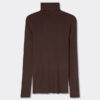 Top ultraleggero con collo alto in modal e cashmere