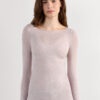 Top ultraleggero in modal e cashmere con scollo a barchetta Top ultraleggero in modal e cashmere con scollo a barchetta