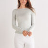 Top ultraleggero in modal e cashmere con scollo a barchetta Top ultraleggero in modal e cashmere con scollo a barchetta