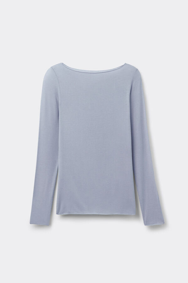 Top ultraleggero in modal e cashmere con scollo a barchetta Top ultraleggero in modal e cashmere con scollo a barchetta