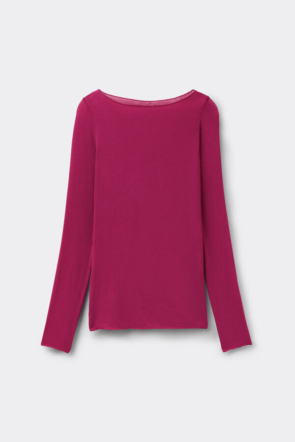 Top ultraleggero in modal e cashmere con scollo a barchetta Top ultraleggero in modal e cashmere con scollo a barchetta