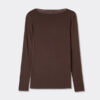 Top ultraleggero in modal e cashmere con scollo a barchetta Top ultraleggero in modal e cashmere con scollo a barchetta